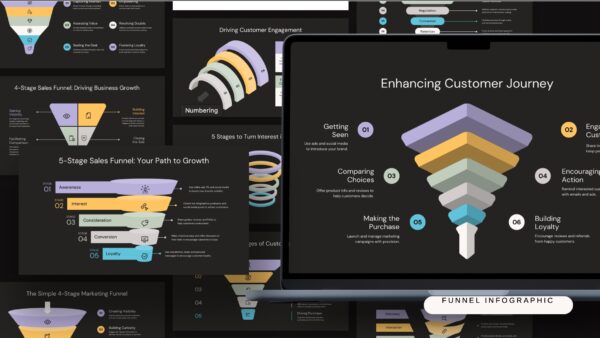 Black Modern Marketing Funnel Infographic Presentation