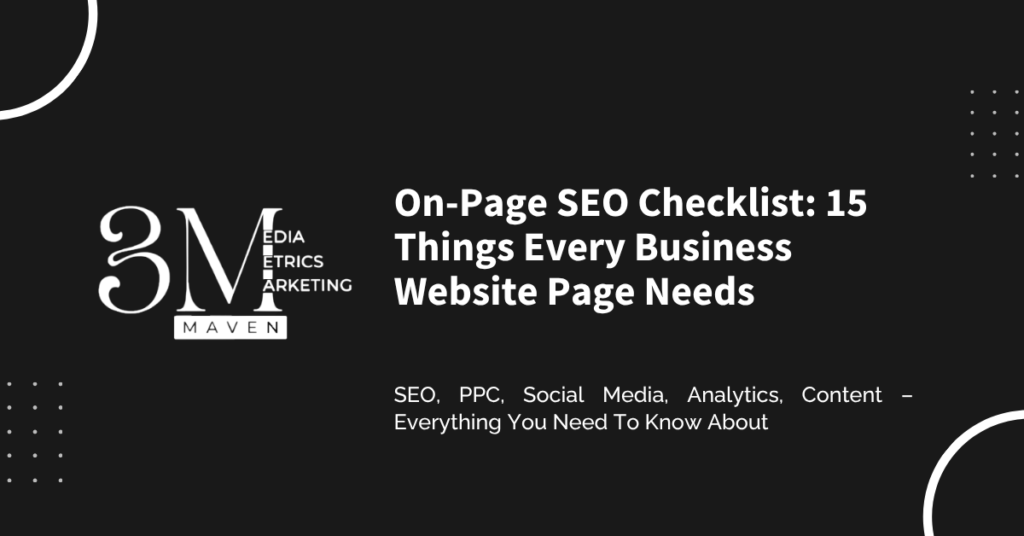 On-Page SEO Checklist: 15 Things Every Business Website Page Needs